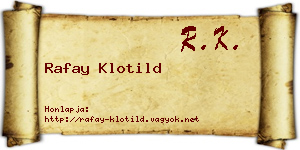Rafay Klotild névjegykártya